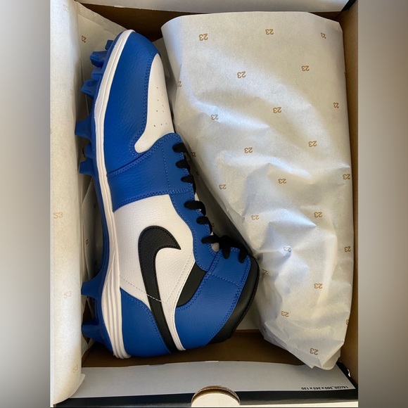 RARE Blue Jordan Mid TD 1 Football Cleats Size 14 - Picture 3 of 8